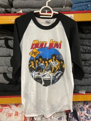 เสื้อวง แขนแขนสามส่วน BON JOVI สไตล์วินเทจ