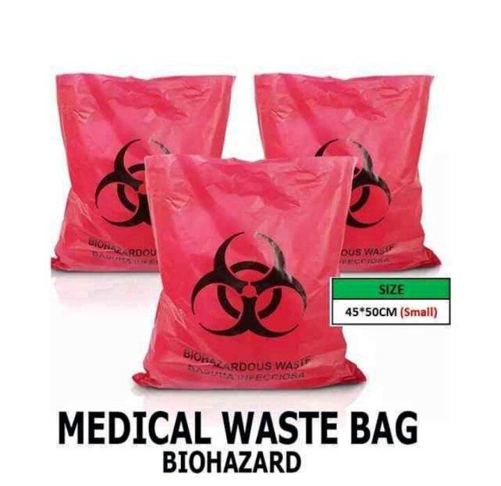 1pc 45X50CM AUTOCLAVABLE BAG (MEDICAL WASTE BAGS) RED BIOHAZARD BAG