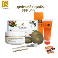 จันทร์สว่าง ชุดสิวมีอาการ สบู่/ผงพอก/ครีมสิวเข้มข้น แถมฟรีแปรงมาสก์ Chansawang Anti acne ส่งฟรี ฟรีเก็บเงินปลายทาง