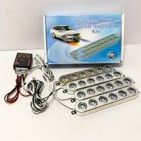 ไฟวับวาบ ไฟไซเรนติดรถยนต์ Led Flash light Strobe Car Light 12-24V Amber Red สีแดง สีเหลือง 4 แถว 4 pcs