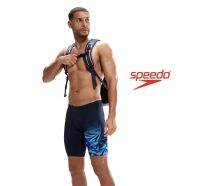 กางเกงว่ายน้ำ ขาสั้นผู้ชาย Speedo hyper boom V-cut jammer สีน้ำเงิน ลายสวย ผ้าคุณภาพดี ผ้า eco endurance ขนาดเอว 34 นิ้ว