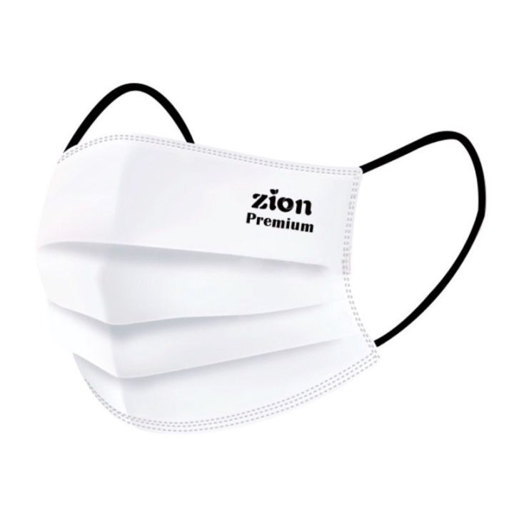 zion-mask-หน้ากากอนามัย-แบบหูสี-แบบพรีเมี่ยม-สีดำและน้ำเงิน-จำนวน-30-ชิ้น-1-กล่อง-30-ชิ้น
