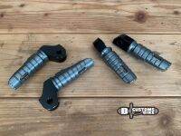 พักเท้าแต่ง หน้า-หลัง Foot pegs aluminum CNC grey สีเทา สำหรับ Triumph Bonneville T100/T120 ปี 16 ขึ้นไป