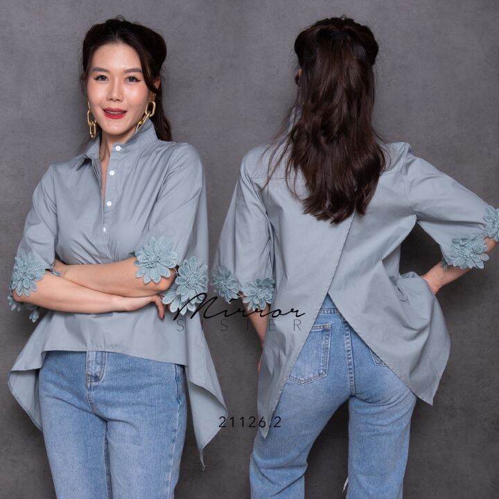 mirrorsister-21126-2-เสื้อเชิ้ตดีเทลถูกใจ-เสื้อคอปก-เสื้อทำงาน-เสื้อสีสดใส-เสื้อใส่สบาย-เสื้อออกงาน-เสื้อไปเที่ยว