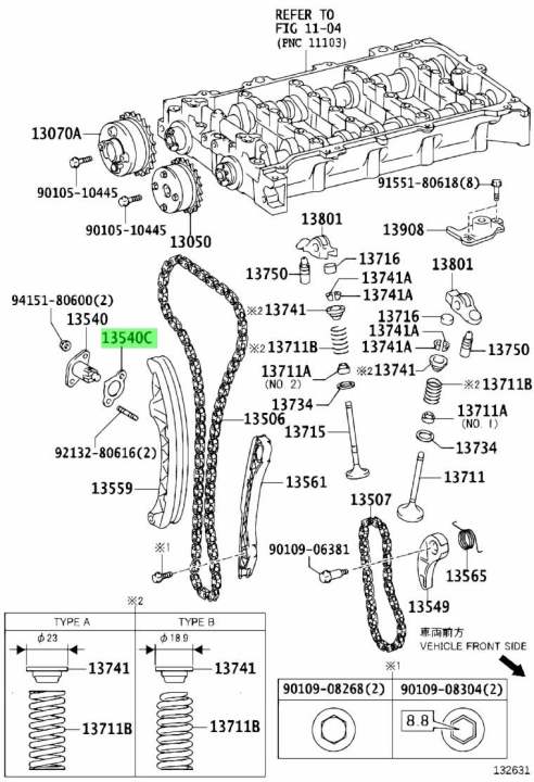 ปะเก็นเหล็ก-รองตัวดันโซ่-toyota-altis-3zz-1zr-ปี-08-18