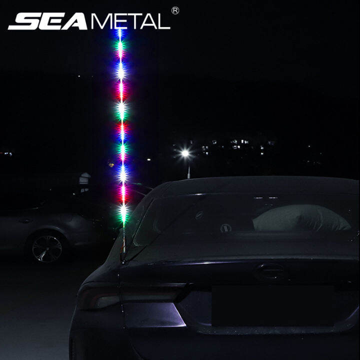 SEAMETAL 24V LED RGB Truck Antenna Light Waterproof Antenna Car Step