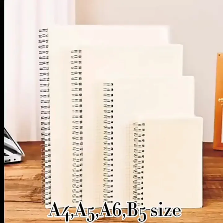 A5 B5 Muji Inspired Spiral Spring Notebook ( blank , dotted , grid , lined, small lined, semi