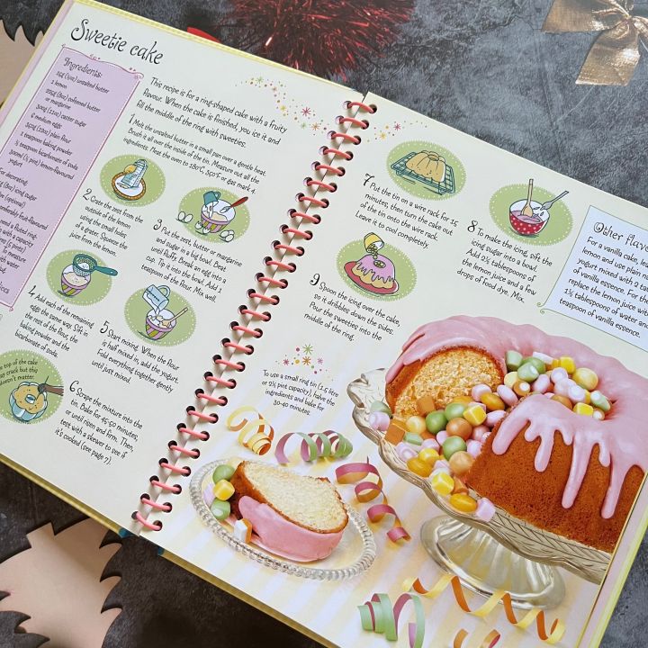 หนังสือสอนทำเบเกอรี่-usborne-children-s-book-of-party-cakes-to-bake-amp-decorate-cookbook-cakes-homemade