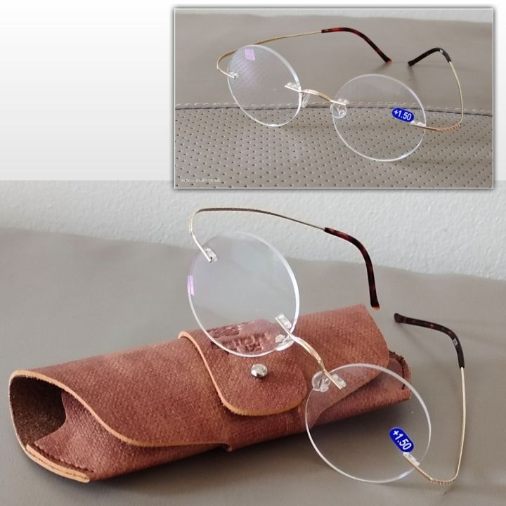 แว่นตาสายตายาว-vintage-ไร้ขอบ-น้ำหนักเบา-ขา-flexible-แว่นตาอ่านหนังสือ