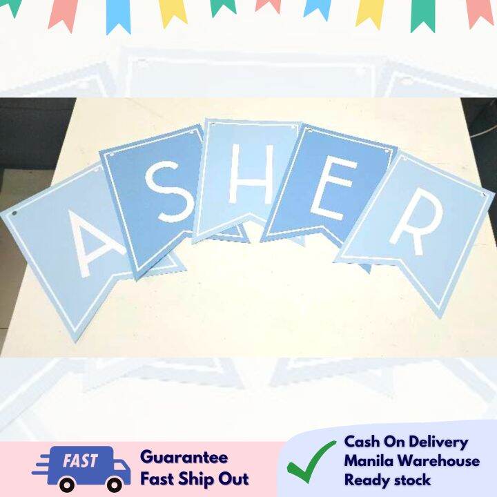 Partify BOY BLUE BANNER LETTER Theme party customizable banner