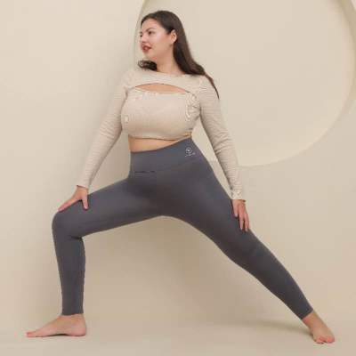 Plus size leggings L-4XLกางเกงเลกกิ้งออกกำลังกายไซส์ใหญ่กางเกงรัดรูปใส่วิ่งโยคะขี่จักรยานเดินทางได้