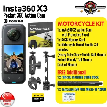 Insta360 X3 - Kit Bundle Motorcycle 4-en-1 - avec Carte SD 128Go