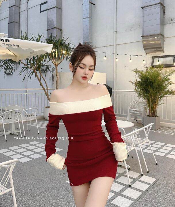 Váy body ngắn bẹt vai thun gân tôn dáng - Dư Tú Lệ | Lazada.vn