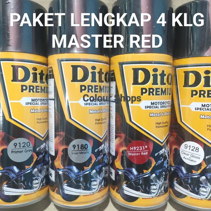 Pilok Cat Diton Premium Paket Lengkap Kaleng Master Red Merah Tua