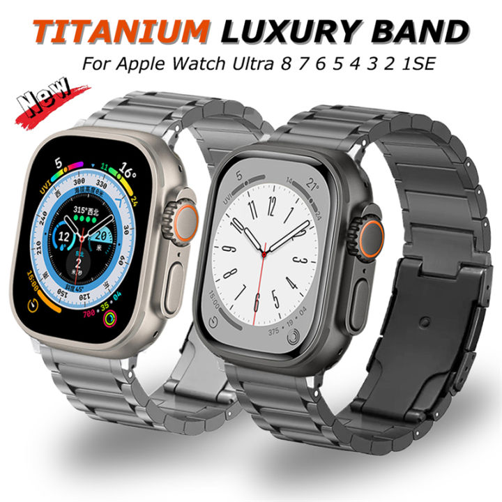 Luxury Titanium Steel Strap For Apple Watch Ultra 49mm Metal iWatch Band  42/44mm