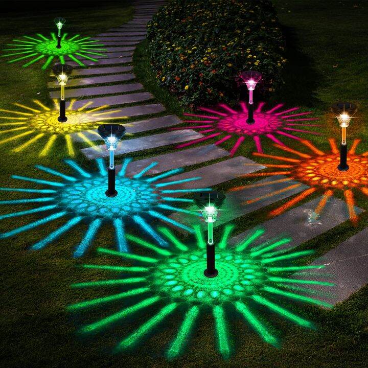 Solar Powered Pathway Lights Garden Color-changing Ground Lawn ...