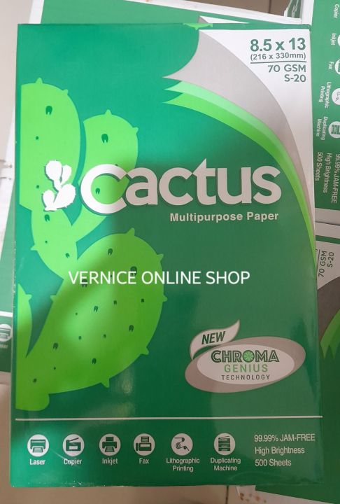 Cactus Multipurpose Bond Paper Long Size 70gsm Lazada Ph 3411