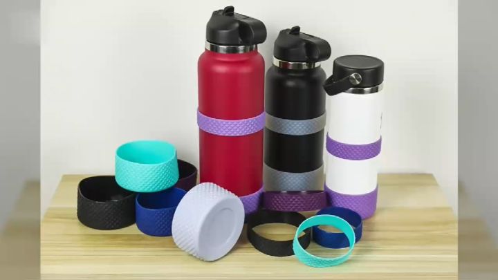 Protective Silicone Bottle Boot/Sleeve Hydro Vacuum Flask Compatible, BPA Free Anti-Slip Bottom Cover Cap Stainless Steel Water Bottle, Dishwasher