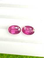 ทัวร์มาลีนรูเบลไลท์ 1.45 กะรัต 7x5 มม. รูปไข่คู่ พลอยธรรมชาติ 100% Rubellite tourmaline 1.45cts 7x5mm oval pair 100% natural gemstone