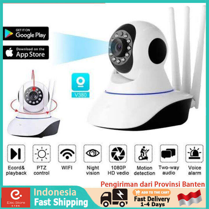 IP Camera CCTV WIRELESS Wifi 3 Antena V380 - Ip Cam V380 Wifi Smart Net ...