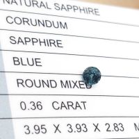 GCI Certificate 0.36 ct Round Blue Sapphire