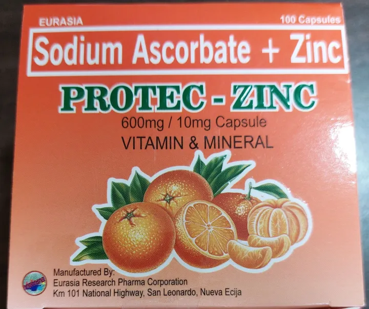 PROTECZINC (SODIUM ASCORBATE + ZINC) 100 Capsules Lazada PH
