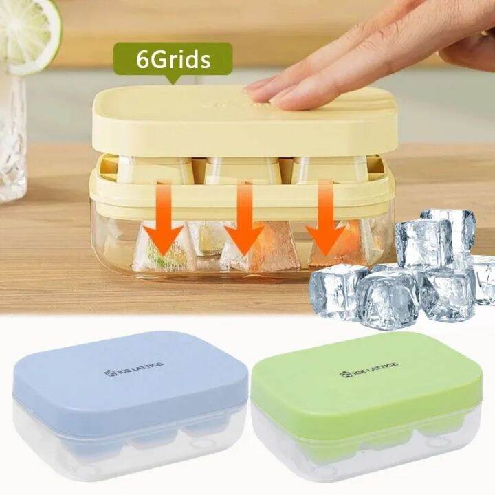 6Grids Silicone Ice Cube Mold Press Ice Cube Maker for Freezer Icecream