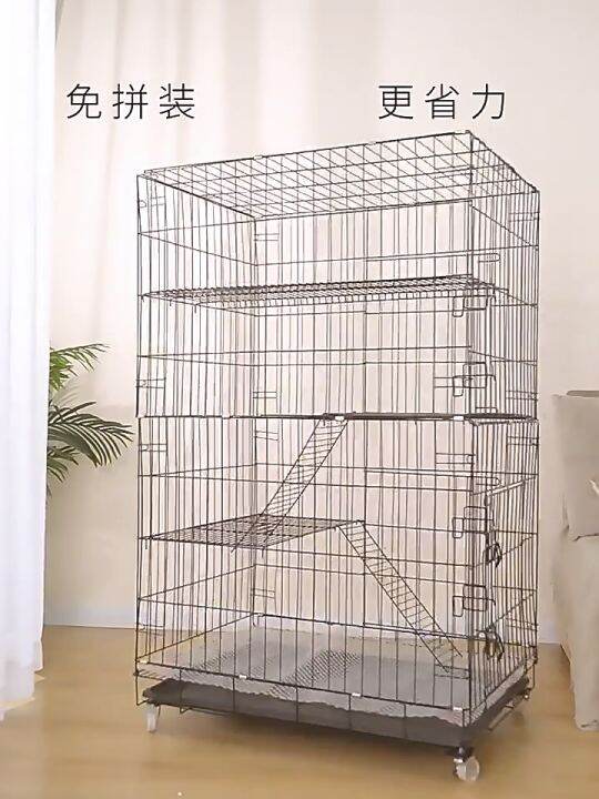 DIY 2/4 Level Dog Cage Cat House Rabbit Hamster Large Cage Indoor Pet