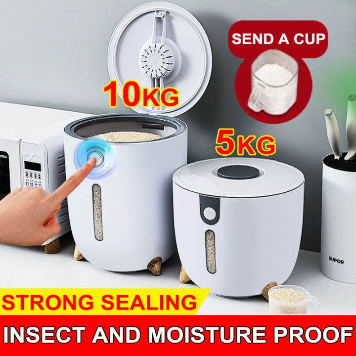 Bobbi 5kg/10kg Multipurpose Sealed rice dispenser Storage rice storage