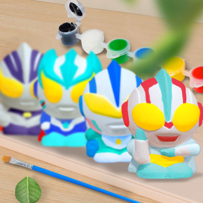 ตุ๊กตาปูนปลาสเตอร์ขนาดเล็กมินิของเล่นระบายสีสำหรับเด็กแผงลอยสีขาวย้อมสีการ์ตูน DIY วาดรูปสามมิติ
