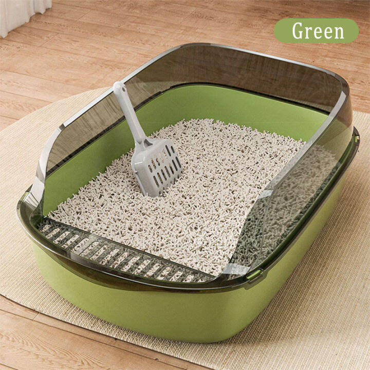 Large Cat Litter Box with Scoop Kitten Toilet SemiEnclosed Deodorization Leakage Prevention