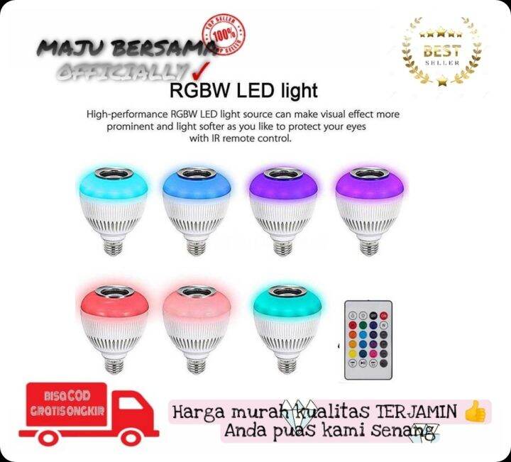 MB - SPEAKER Bluetooth Bola Lampu LED RGB WARNA WARNI DENGAN REMOT ...