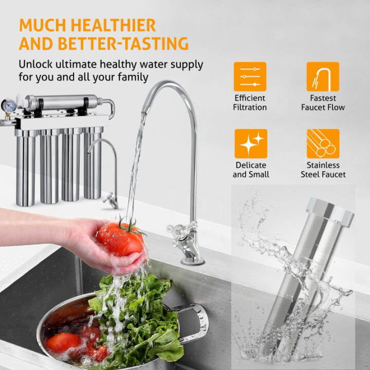 0.01μm Ultrafiltration Water Filter Under The Sink With Pressure Gauge