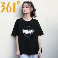 361 ° เสื้อยืดผู้หญิงเสื้อคอกลมแขนสั้นพิมพ์ลายแบบปกติแบบใหม่ฤดูร้อนปี2023เสื้อตัวในสีล้วนแบบลำลองระบายอากาศได้ดี