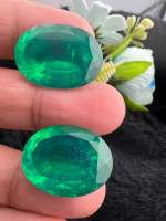 Lab emerald 16x21 mm 2 pieces weight 40 carats