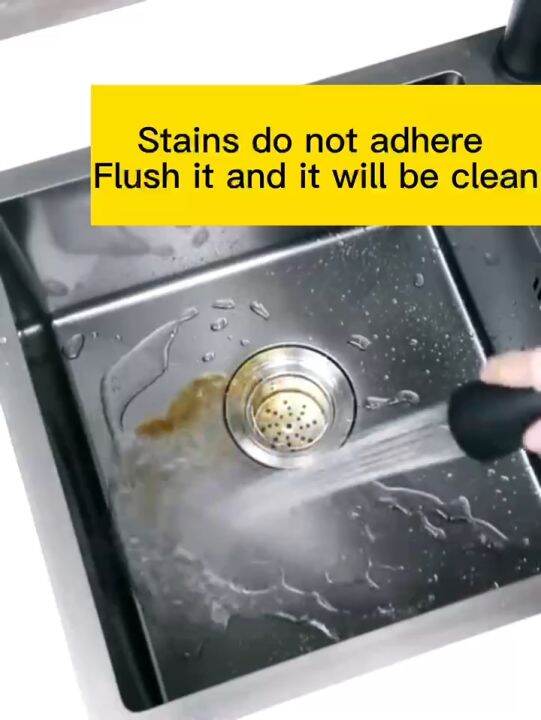 Free Deluxe fivepiece suit】304 Black Sink Stainless for Kitchen double