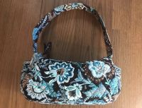 Vera Bradley Java Blue Small Handbag Purse Shoulder Bag ”Lx 4”W”5”H  like new ทรงคล้องไหล่ สภาพสวยค่ะ