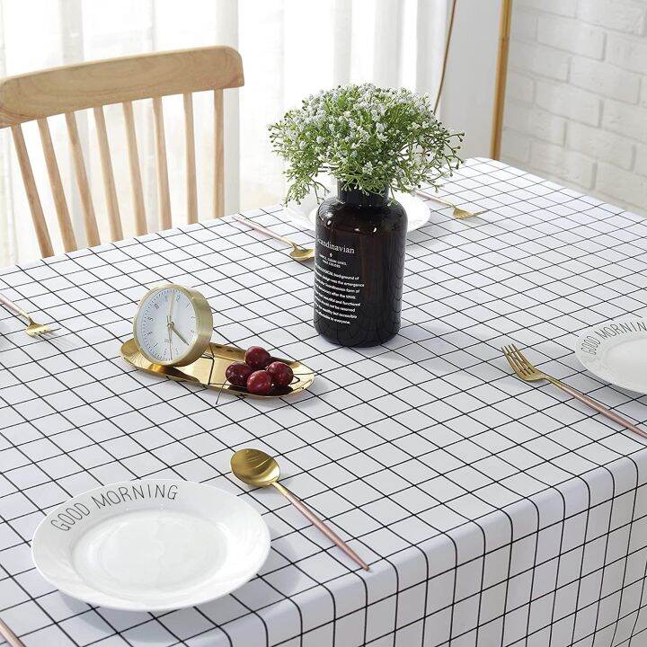 HomeAce.Waterproof Grid Table Cloth Table Cover Protector Tablecloth