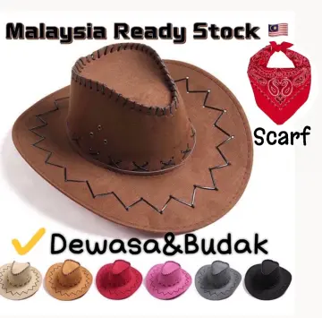 Ready Stock Men topi unisex Women Western Cowboy Hat Japanese