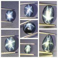 ไพลินบลูสตาร์กระจาย หินธรรมชาติ 100% Diffused blue star sapphire 100% natural gemstone