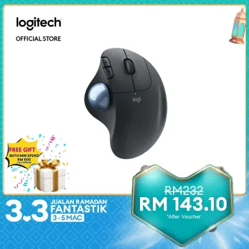 Logitech ERGO M575 Wireless Trackball Mouse with Ergonomic Design Black  910-005869 - Best Buy
