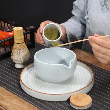 TEANAGOO Japanese Tea Set (7pcs) Matcha Whisk Set Matcha Bowl with Pouring  Spout Bamboo Matcha Whisk (Chasen) Scoop (chashaku) Matcha Whisk Holder Tea