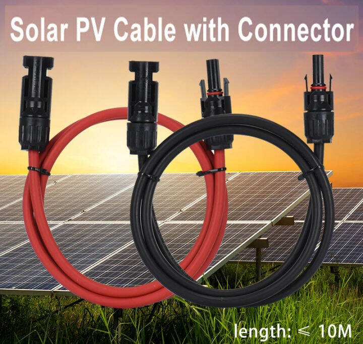 【24 Hours Delivery】1 Pair Black And Red 102030 Feet 12awg Solar Panel Extension Cable Wire 3m6m 9363