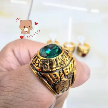 Nhẫn nam vàng 10k đính đá màu xanh pnj zt00y000039 | pnj.com.vn