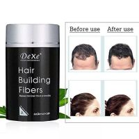 Dexe Hair Building Fiber ผงไฟเบอร์ธรรมชาติเพิ่มผมหนา ปิดผมบาง ขนาด 22 กรัม (สีดำ น้ำตาลเข้ม)