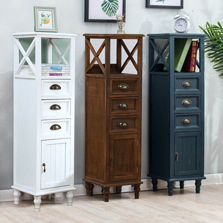 Narrow Gap Storage Solid Wood Drawer Storage Rack Small Living Room Sofa Side