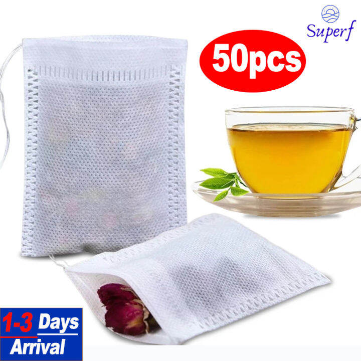🔥Hot Sale🔥50Pcs Disposable Tea Bags Filter Bags for Tea Infuser with