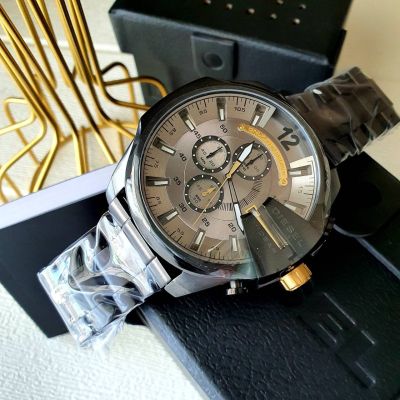 ของแท้ 100% นาฬิกา DZ4479 (กล่องแบรนด์) NEW Diesel Timeframes Mega Chief Grey Black Chronograph Quartz  Mens Watch