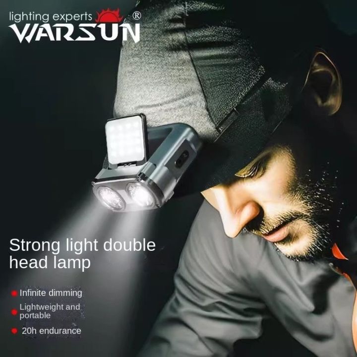 WARSUN OWL Ultra-Bright LED Headlamp Type-C Rechargeable Sensor Headlight  for Fishing, Camping Lazada PH
