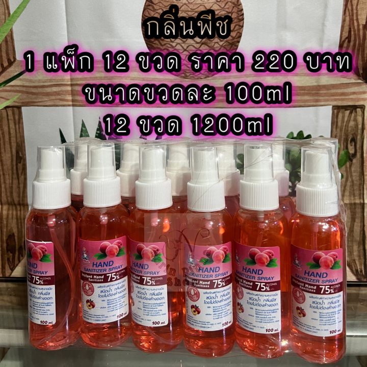 สเปรย์แอลกอฮอล์ขนาด-100ml-1-แพ็ก-12-ขวด-สินค้ามีเลขจดแจ้งปลอดภัย100-ไม่ฉุน-ถนอมมือ-สิ้นค้าพร้อมส่ง-ราคาพิเศษ